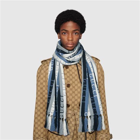 blue gucci scarves|gucci scarf cost.